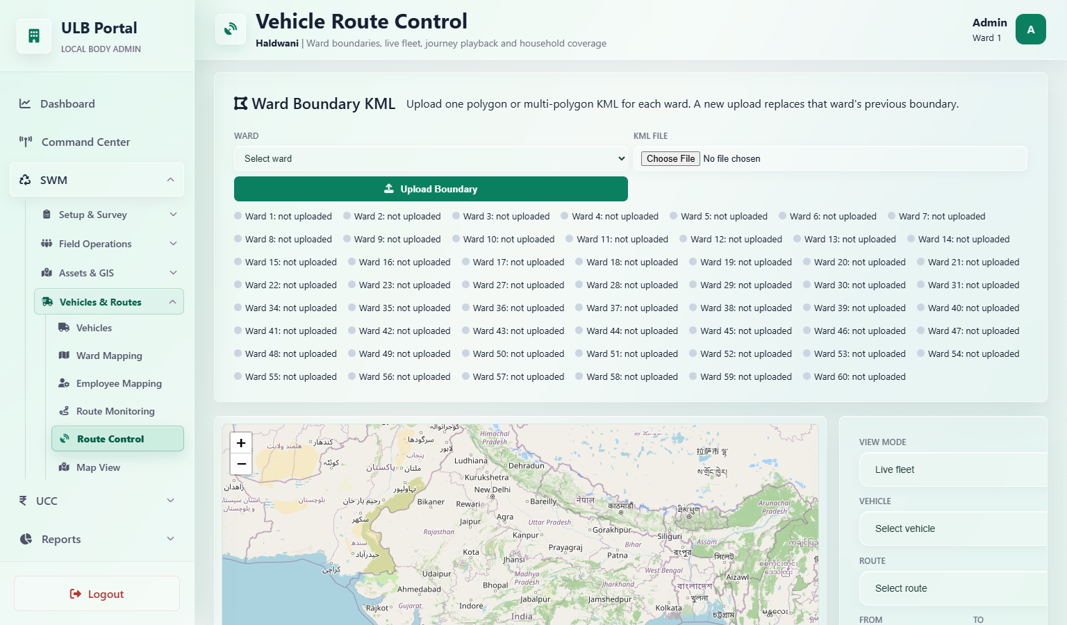 Vehicle Trip and Route Coverage for SWM Contracts